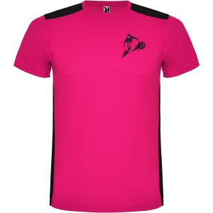 Detroit rvid ujj uniszex sportpl, fuchsia, solid black (T-shirt, pl, kevertszlas, mszlas)