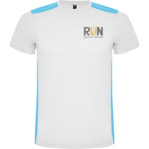 Detroit rvid ujj uniszex sportpl, white, turquois (T-shirt, pl, kevertszlas, mszlas)