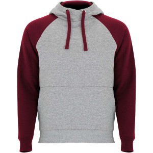 Roly Badet uniszex kapucnis pulver, Heather grey, Garnet (pulver)